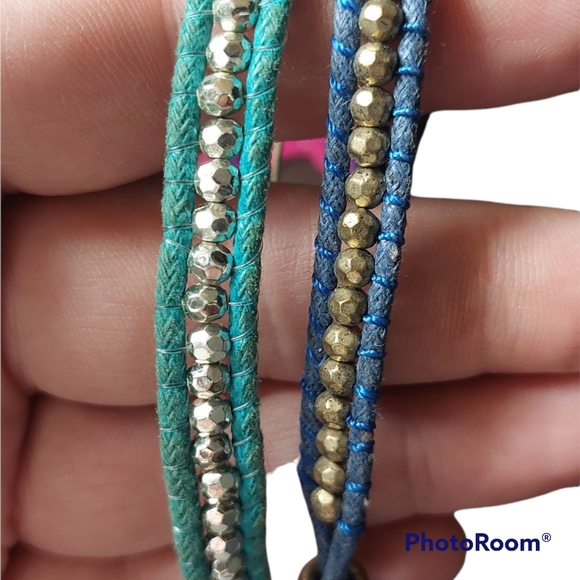3/$15 - Bundle of Twine and Metallic Bead Bracelets - Picture 2 of 2